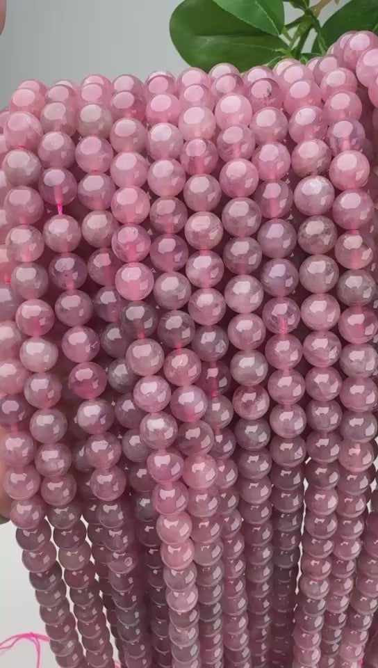 Madagascar Purple Rose Quartz beads for jewelry making.