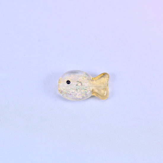 Iridescent Yellow Fish Glass Beads: Jewelry Making Supply