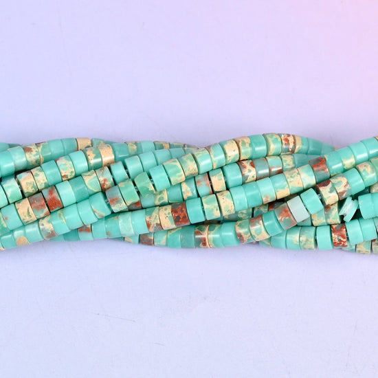 Blue Shoushan Stone Smooth Heishi Disc Beads: Jewelry Making Supply, 15.5 Inch Strand