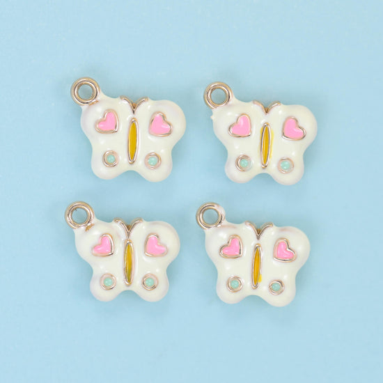 Enamel Colorful Butterfly Charm 18K Gold Filled Size 14x13mm Jewelry Findings for DIY Bracelets