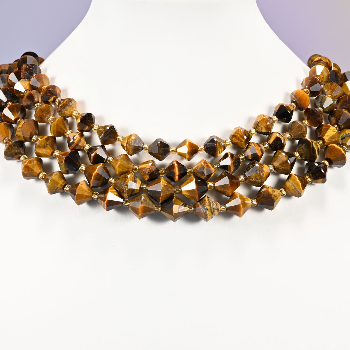Tiger Eye Faceted Bicone Beads 8mm 10mm Jewelry Making 15 Inch Strand