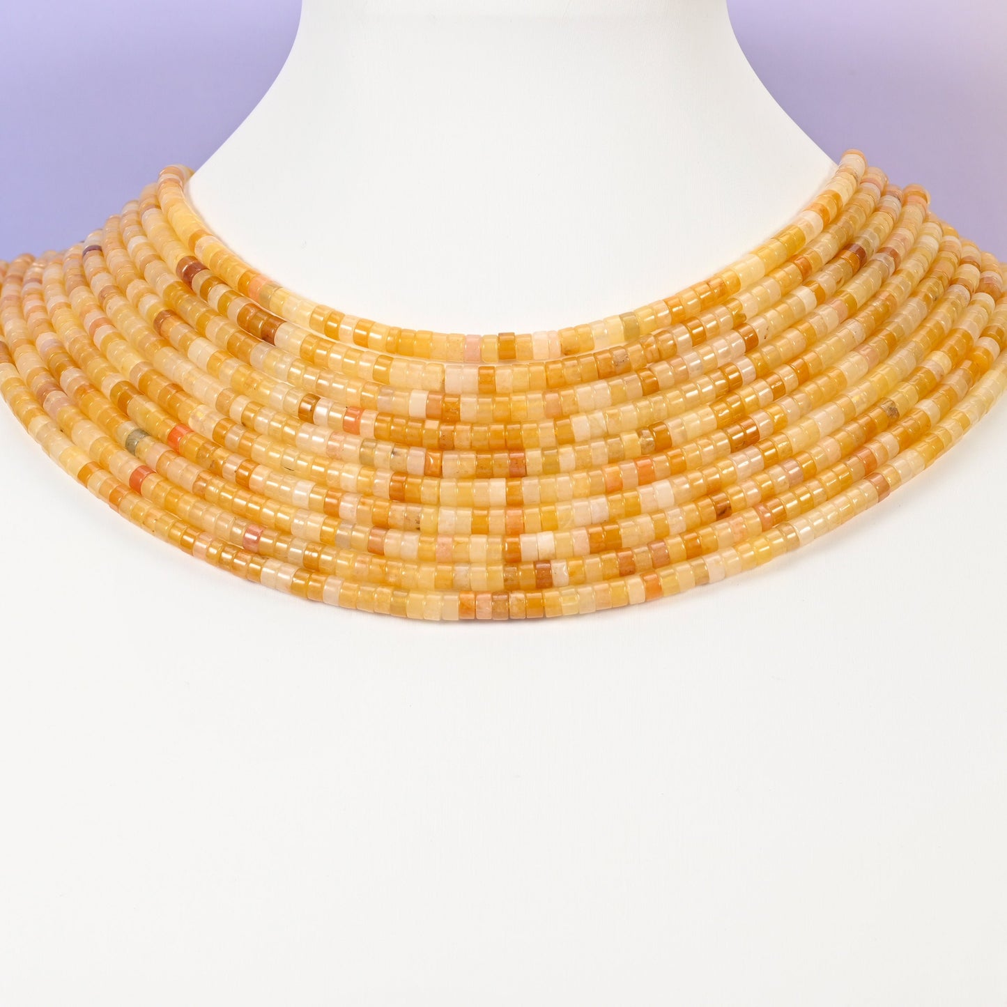 Yellow Jade beads, smooth heishi disc, 2x4mm