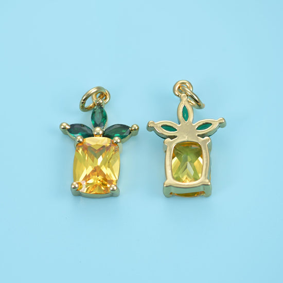 Zircon Pineapple Charm, attachment ring approximately 3.30mm inner diameter