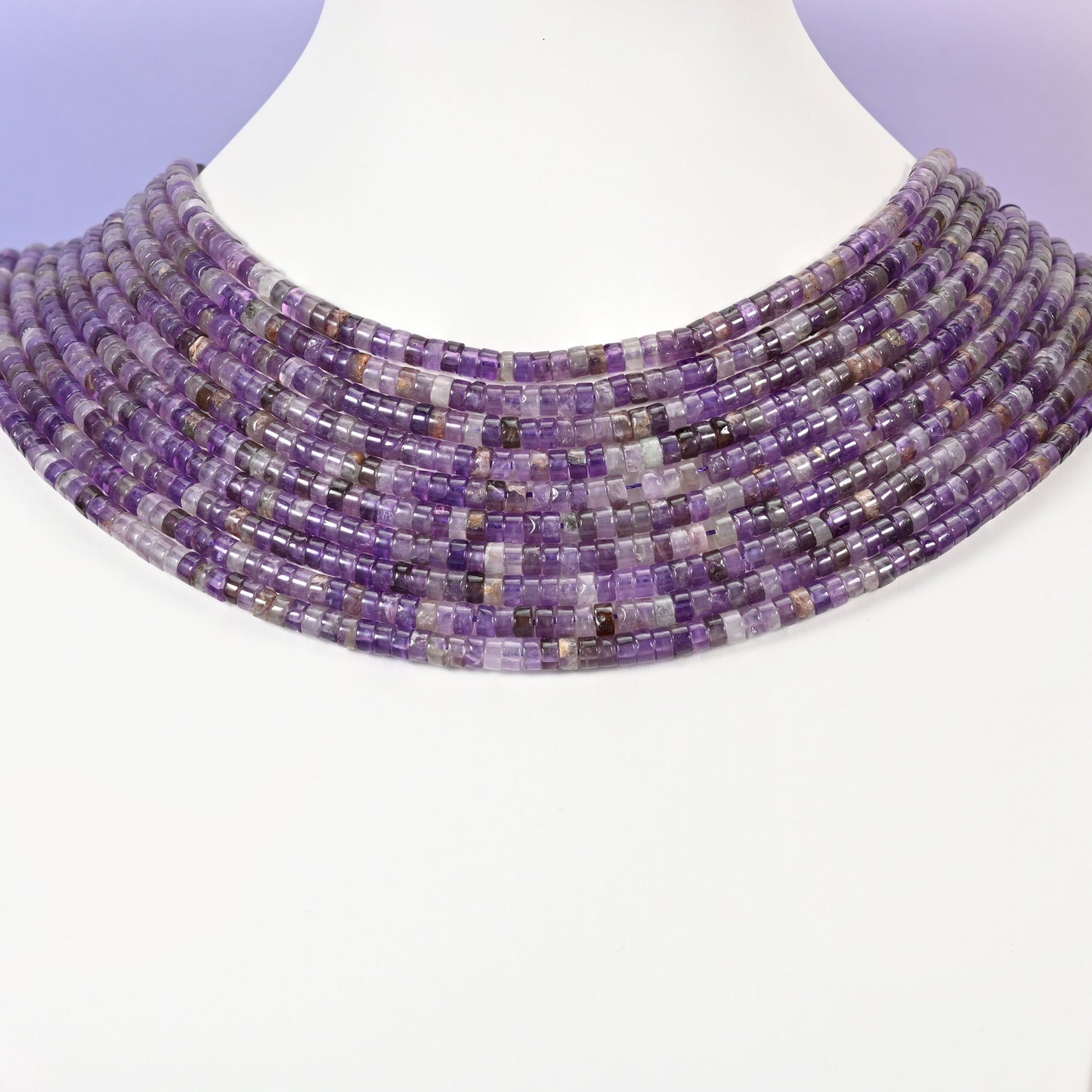 Amethyst Smooth Heishi Disc Beads: Jewelry Making Supply, 15.5 Inch Strand