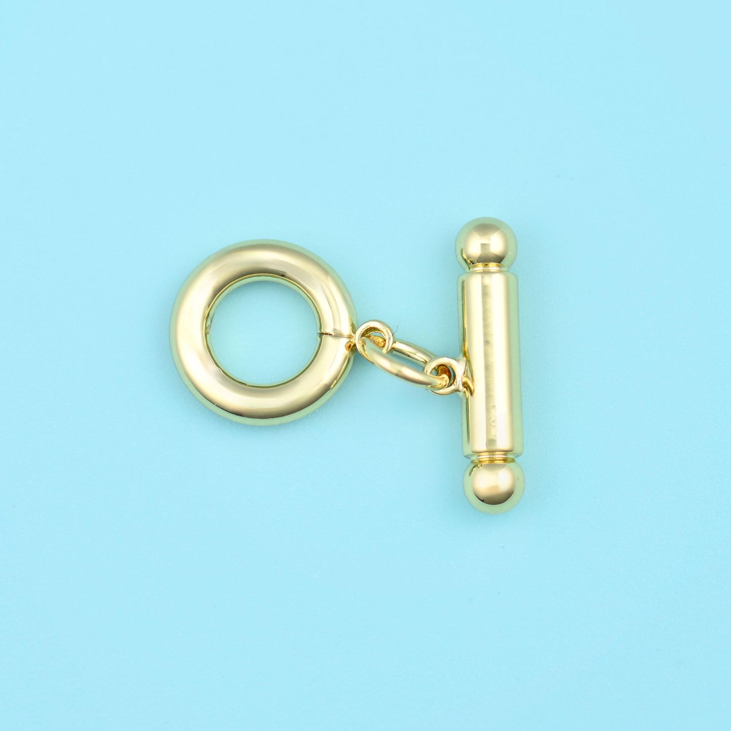 18K Gold Filled Small Round Toggle Clasp 9.57mm