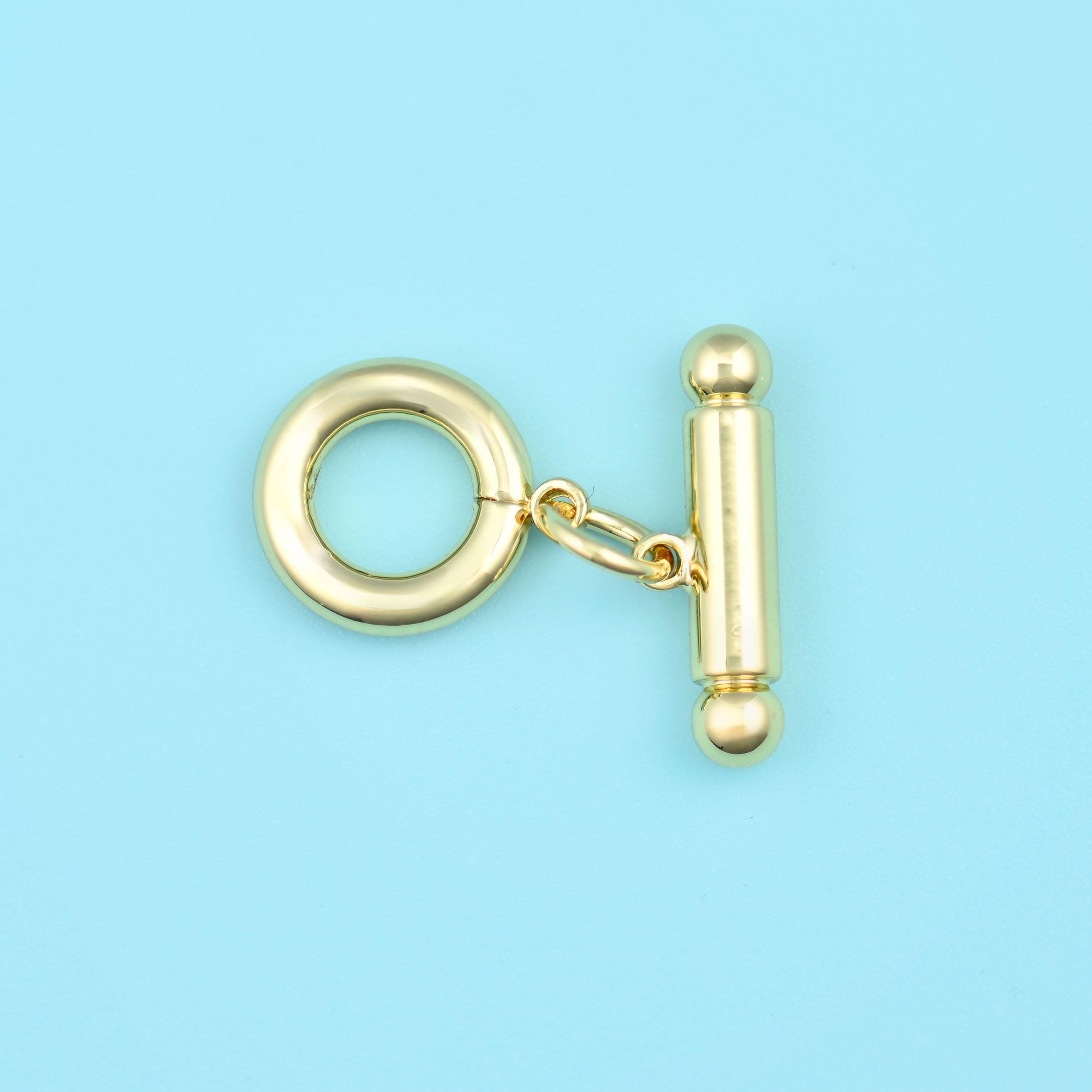 18K Gold Filled Small Round Toggle Clasp 9.57mm