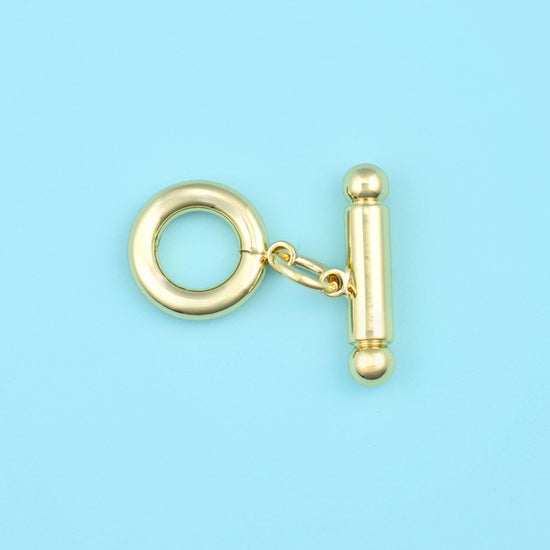 18K Gold Filled Small Round Toggle Clasp 9.57mm