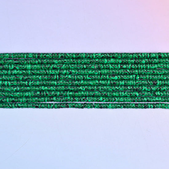 Malachite Smooth Heishi Disc Beads: Jewelry Making Supply, 15.5 Inch Strand