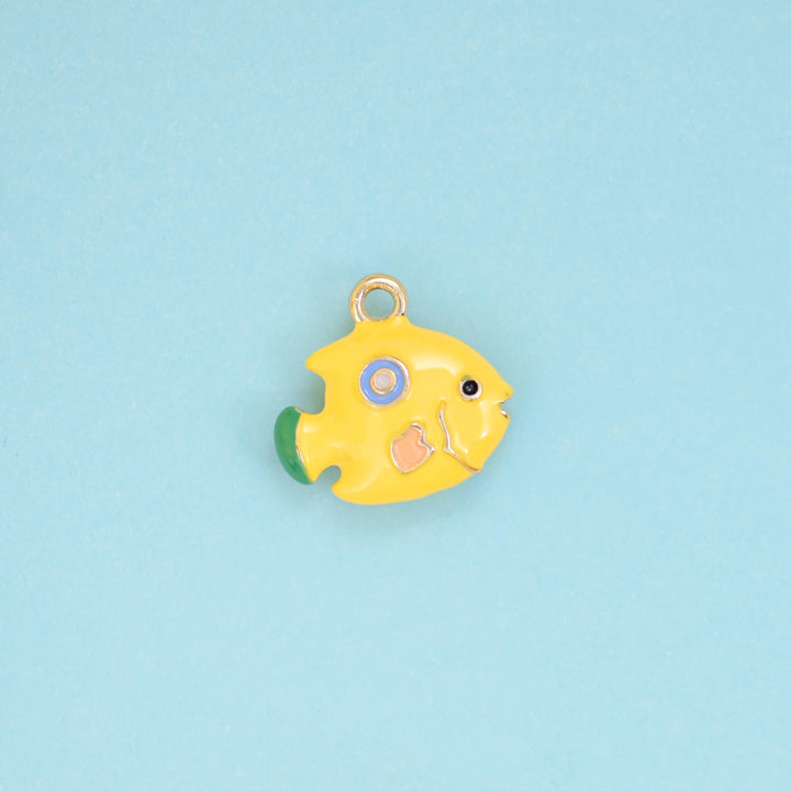 Brass, 18K gold plated, beads, tropical fish, 16 x 15mm