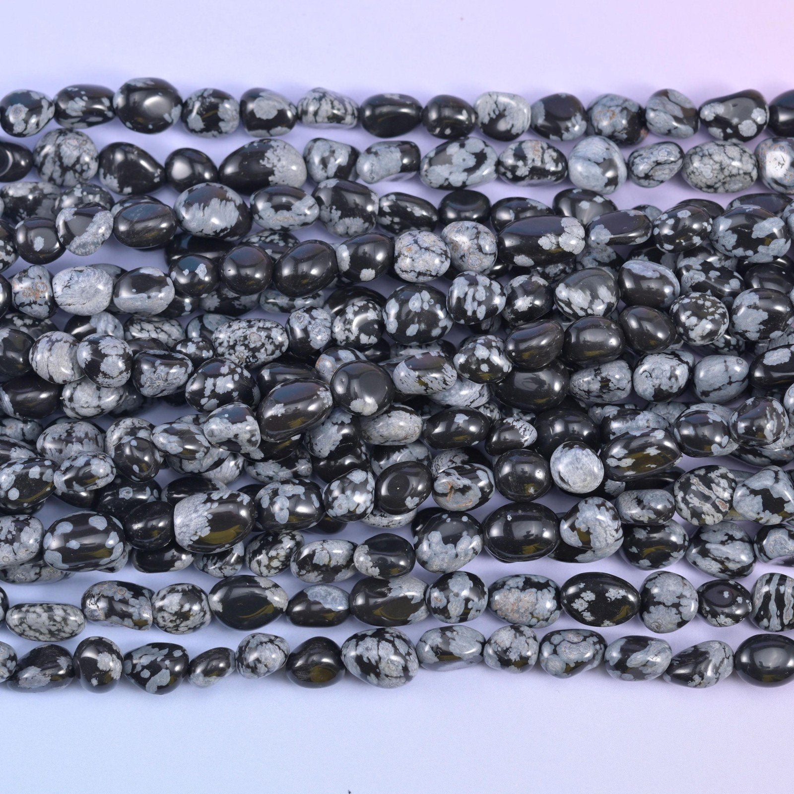 Snowflake Jasper Pebble Nugget Beads 6-8mm 8-12mm Jewelry Making 15.5" Strand