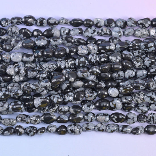 Snowflake Jasper Pebble Nugget Beads 6-8mm 8-12mm Jewelry Making 15.5" Strand