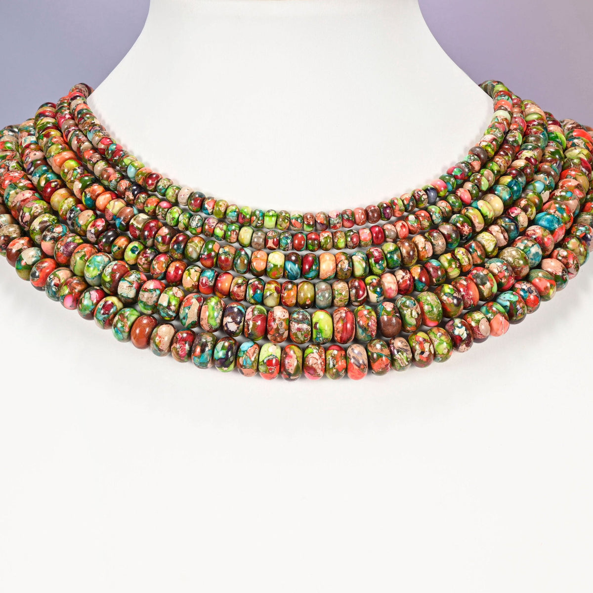 Dyed Sea Sediment Jasper rondelle beads, multicolor, 3x4mm 4x6mm 5x8mm