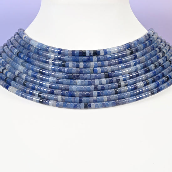 Blue Aventurine Smooth Heishi Disc Beads: Jewelry Making Supply, 15.5 Inch Strand