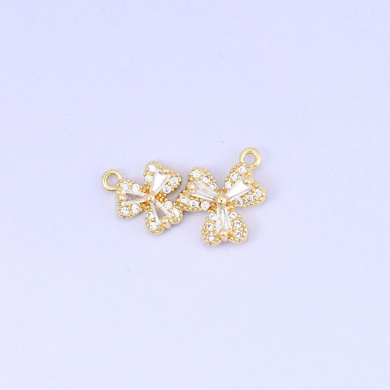 Flower Zircon Connector Pendants: 18K Gold Plated, Jewelry Making Supply
