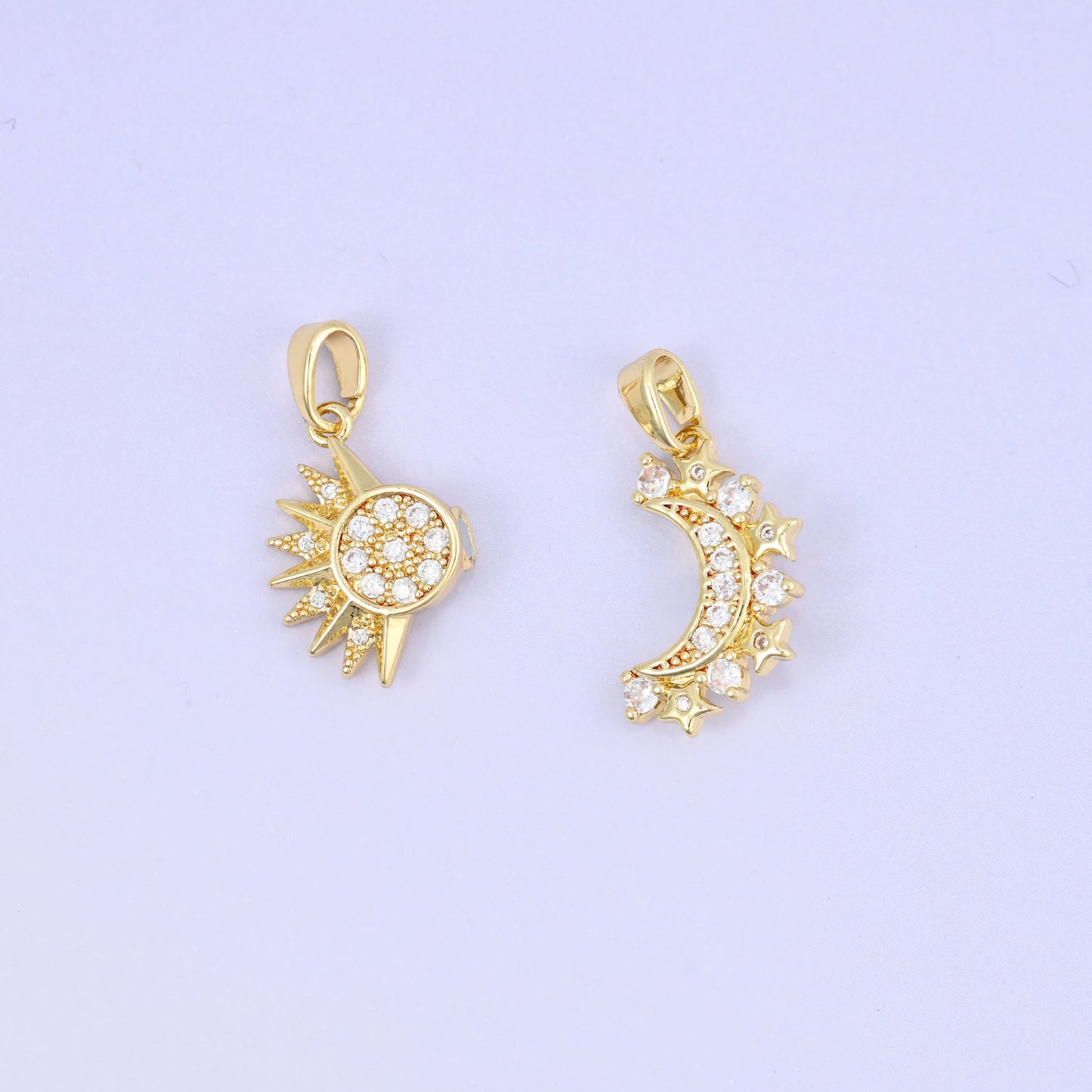 Sun Moon Friendship Pendant set, sold as one sun and moon pair