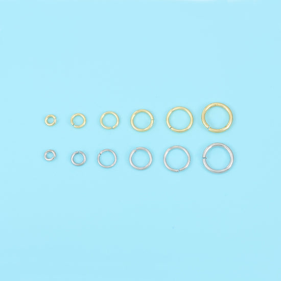 100 pcs 18K Gold Filled Round Jump Split Ring for Jewelry Making Supply