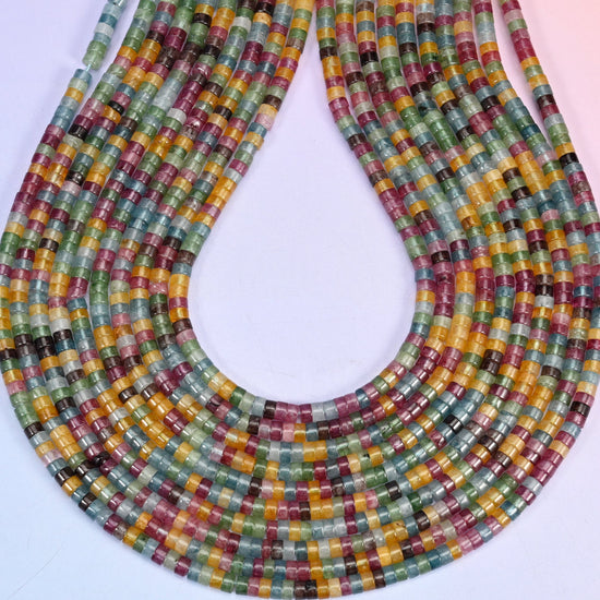Colorful Fluorite Smooth Heishi Disc Beads, hole approximately 1.0mm