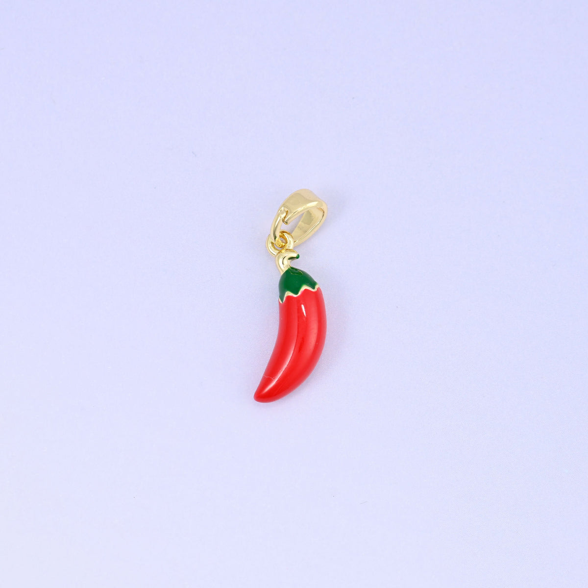 18K Gold Plated Brass Chili Pepper Charm Pendant