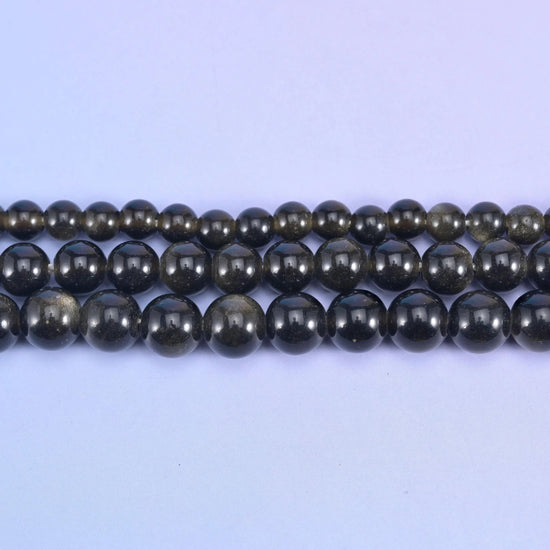 Gold Obsidian beads, smooth round, 6mm, 8mm, 10mm