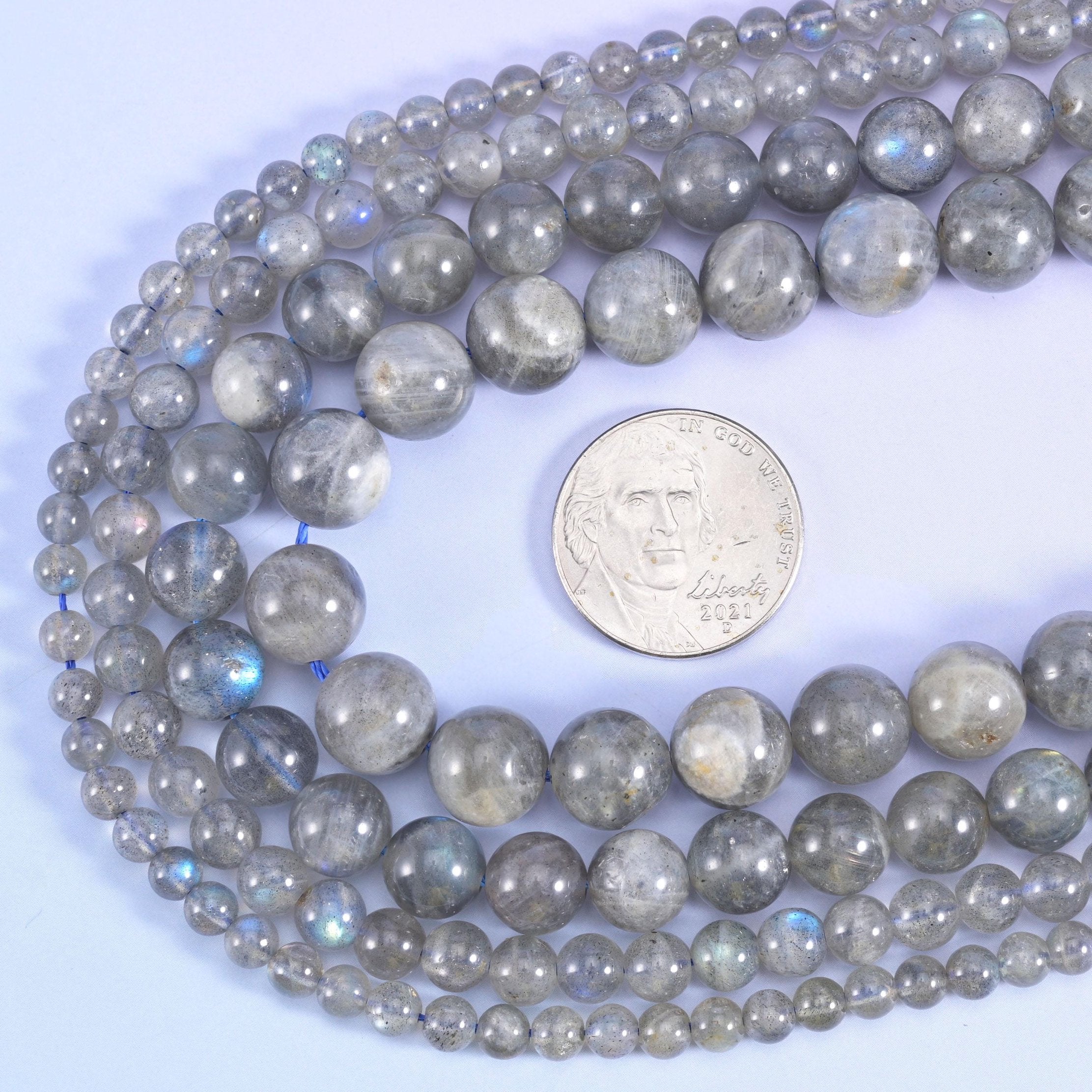 White labradorite round beads, 15.5 inch strand