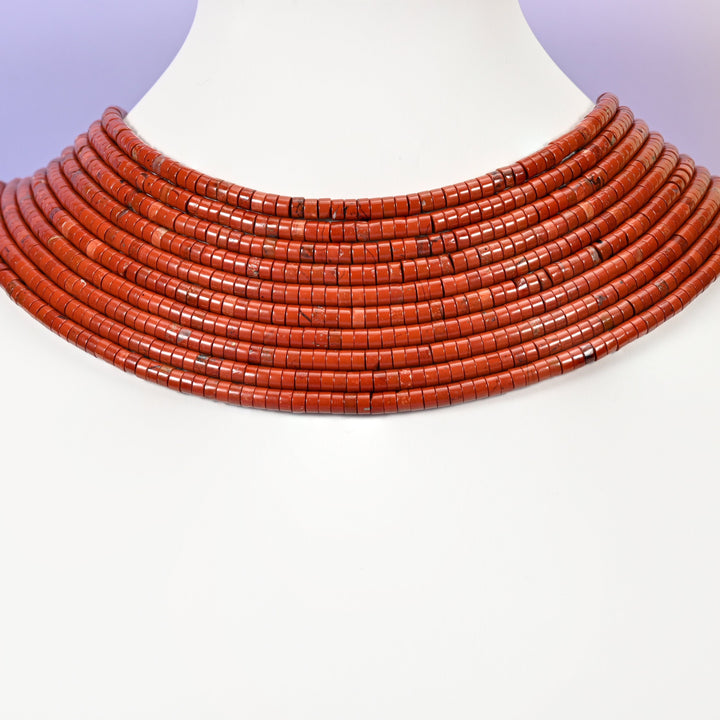 Red Jasper beads, heishi disc, 2x4mm