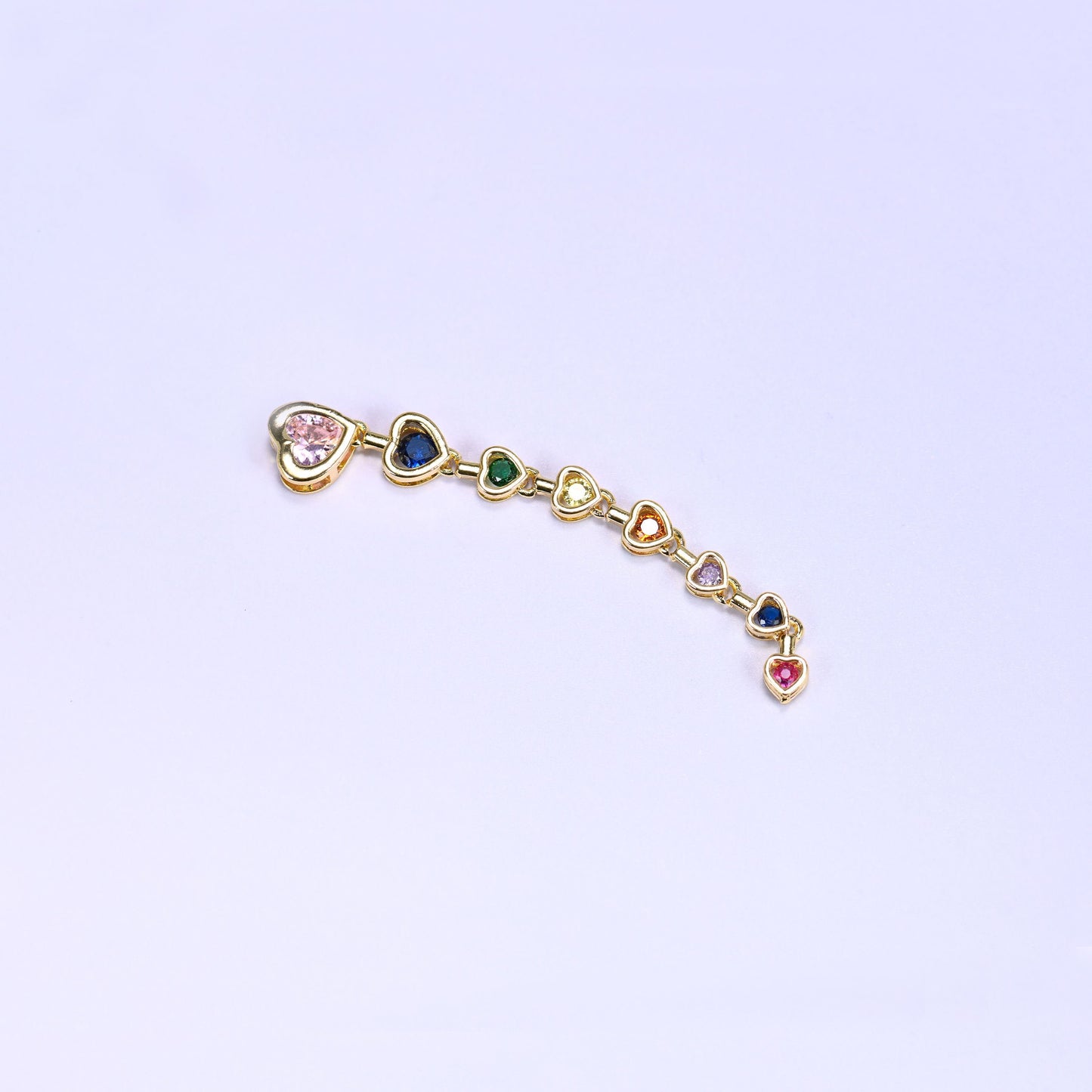 Pink Heart Multicolor Zircon Pendants
