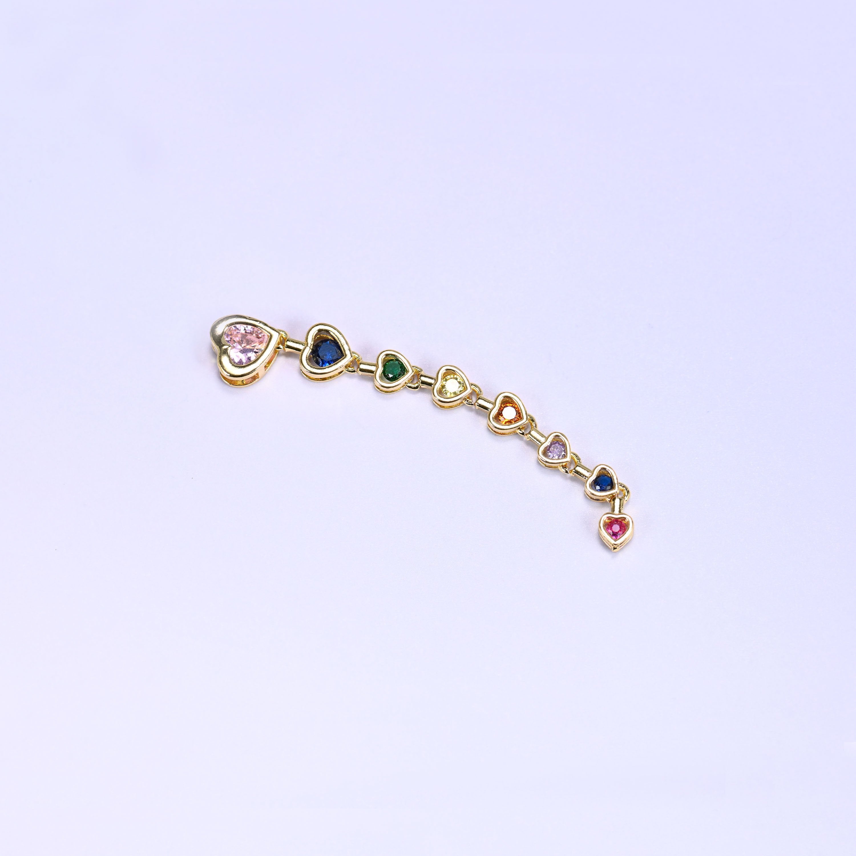 Pink Heart Multicolor Zircon Pendants