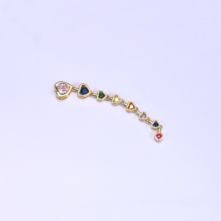 Pink Heart Multicolor Zirconia Pendants
