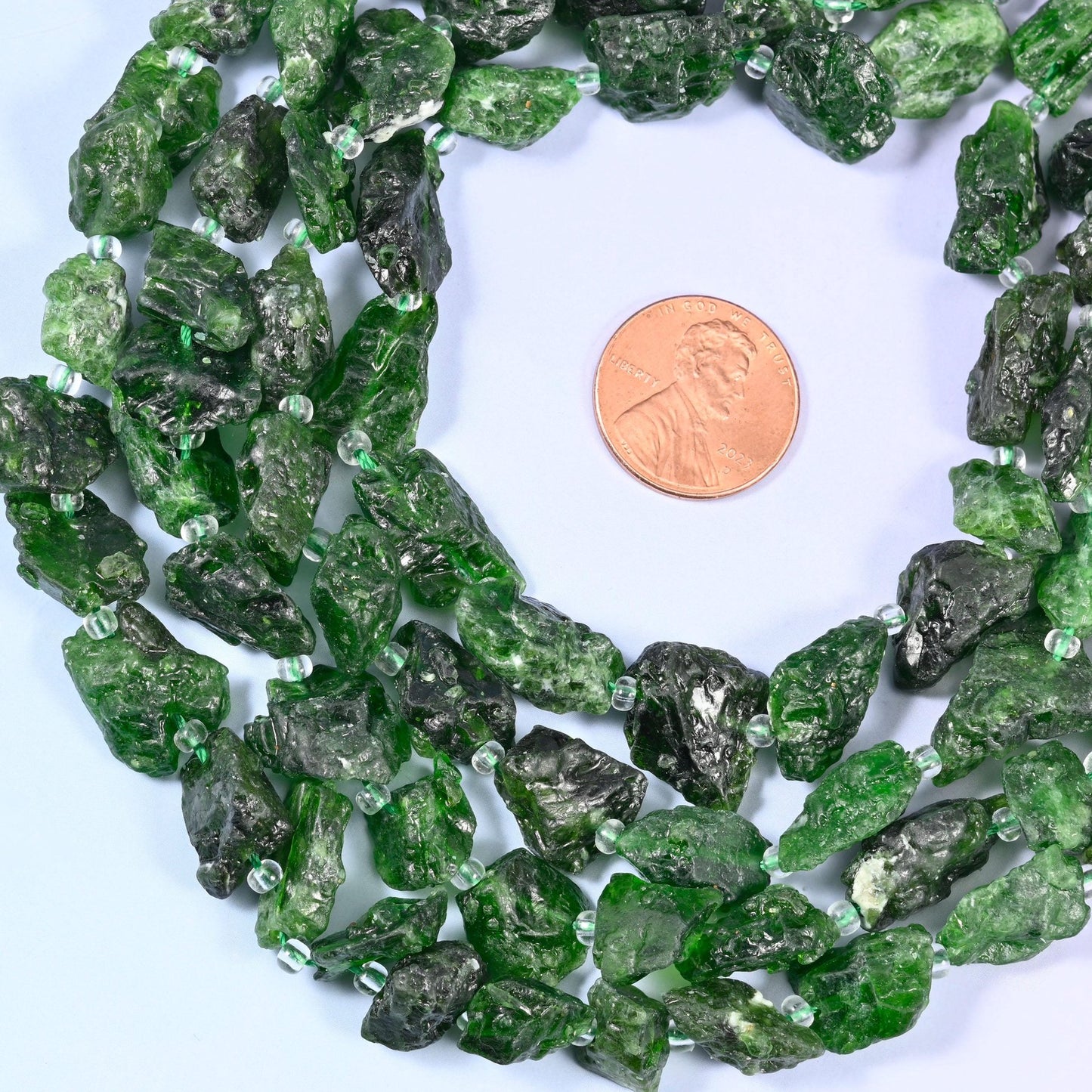 Chrome Diopside Irregular Chip Nugget Beads 10-14mm, sold per strand; the bead count varies because the nuggets are all different sizes