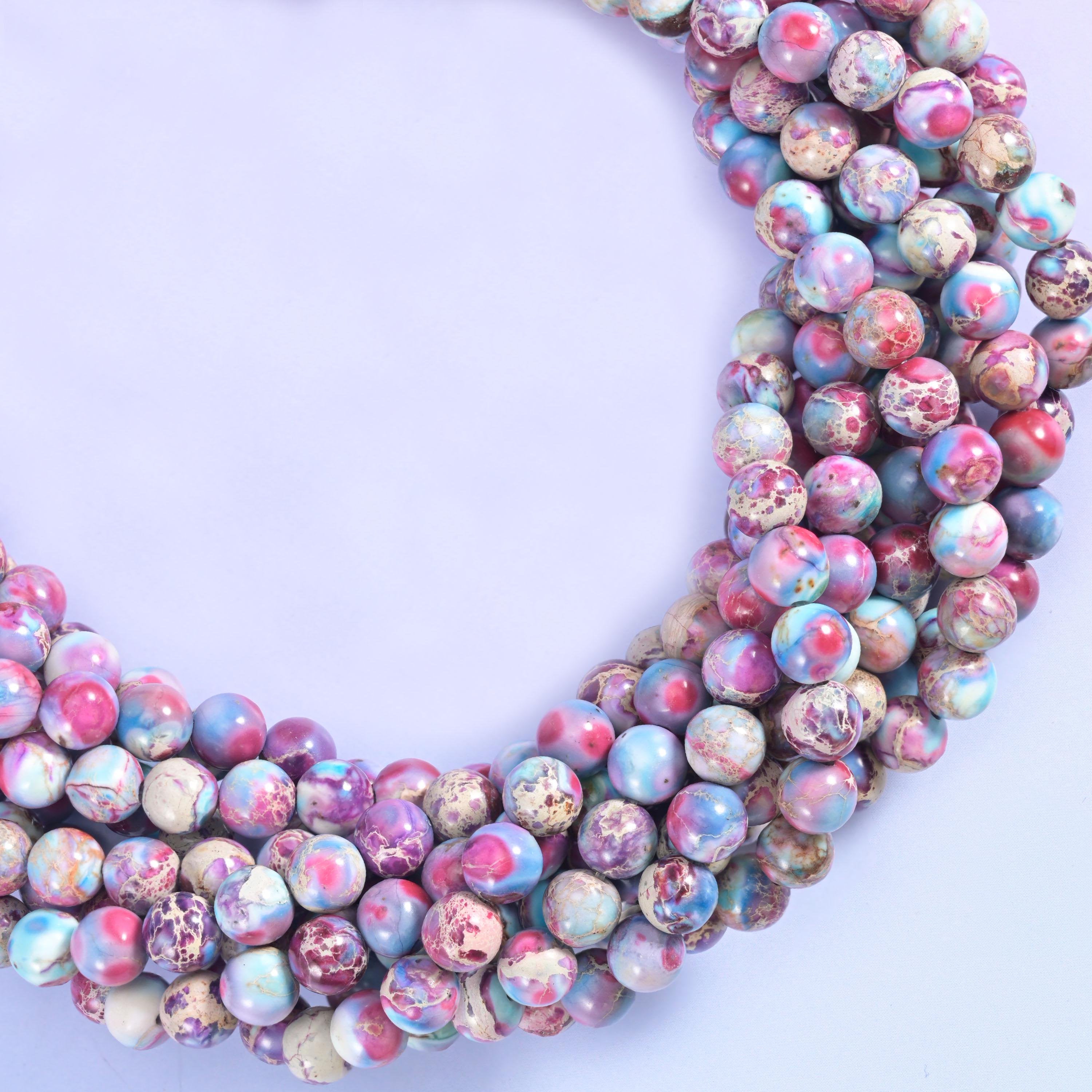 Sea sediment jasper round beads, approximately 50 beads per 15.5 inch strand