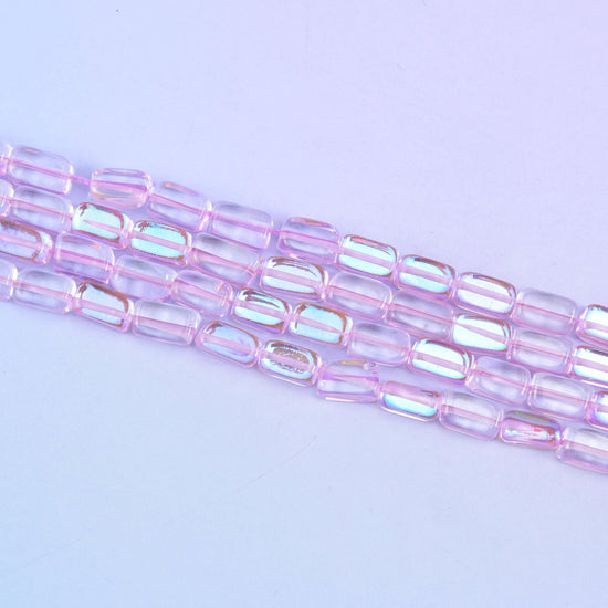 Light purple mystic aura beads in soft lilac-pink with a subtle iridescent glow