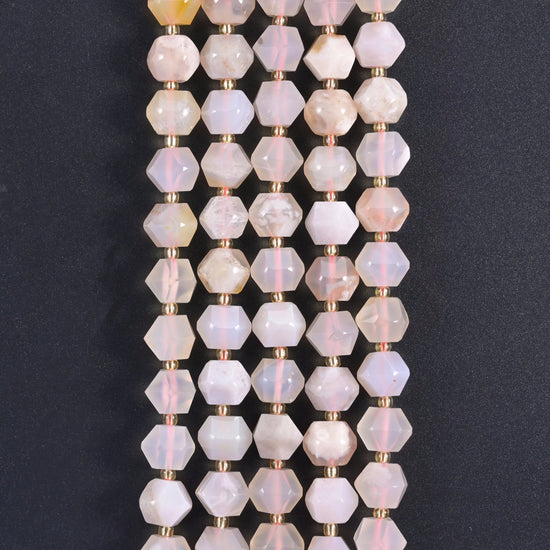 Faceted Diamond Cut Gemstone Beads, natural stone in eight colourways.