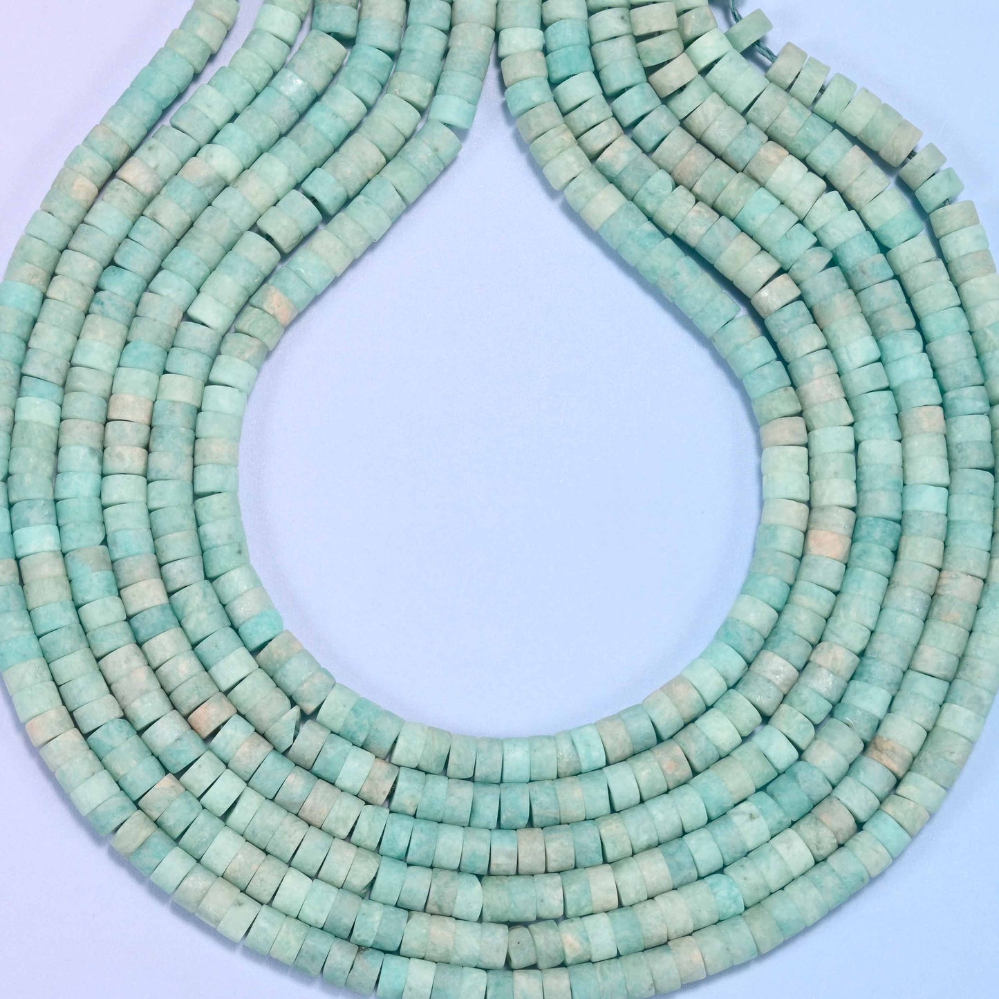 Matte Blue Amazonite Heishi Disc Beads: Jewelry Making Supply, 15 Inch Strand