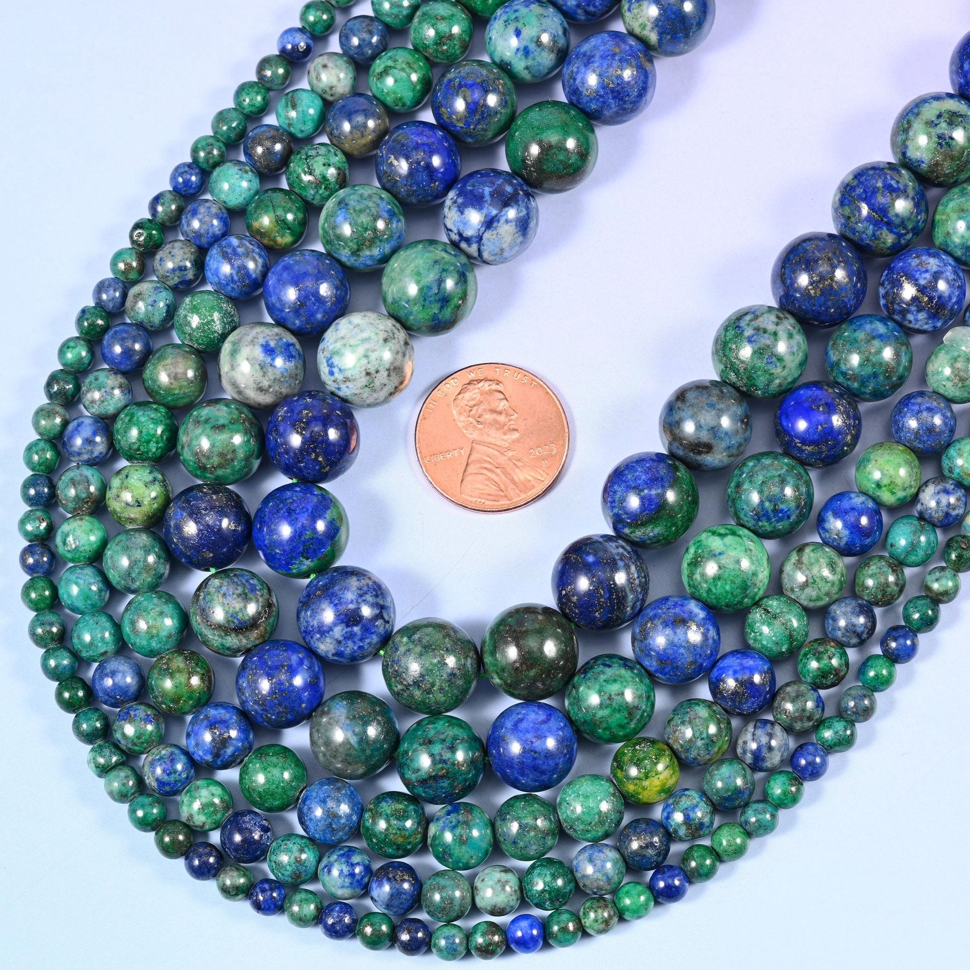 Smooth round cut Phoenix Lapis beads