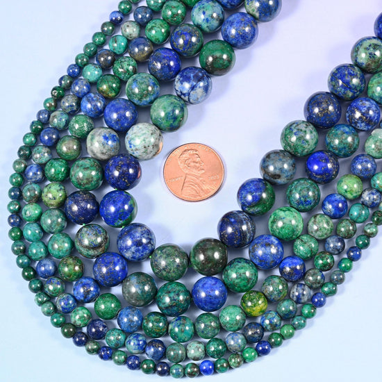 Smooth round cut Phoenix Lapis beads