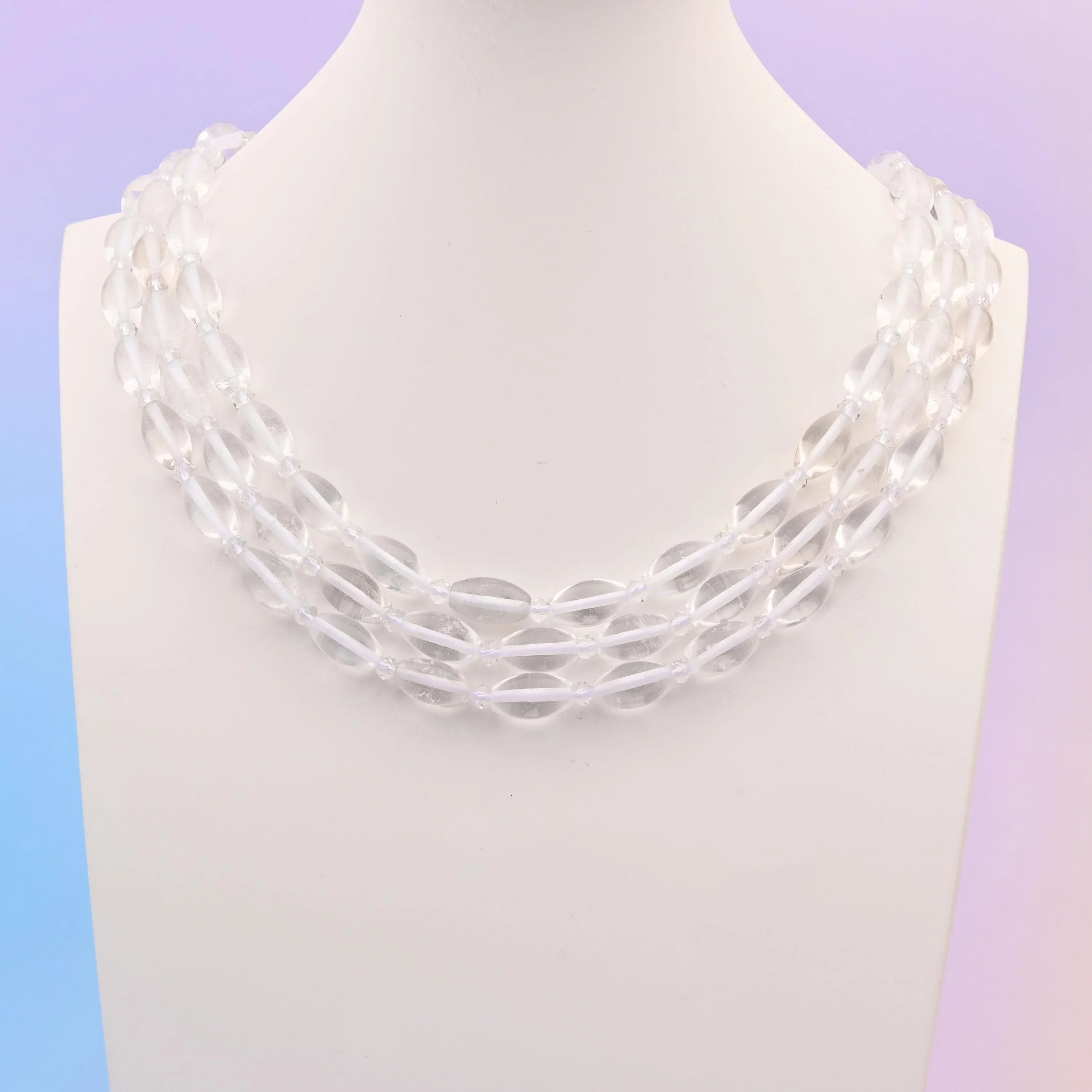 Clear quartz beads, smooth barrel shape, 13x8mm