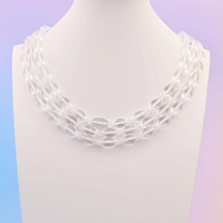 Clear quartz beads, smooth barrel shape, 13x8mm