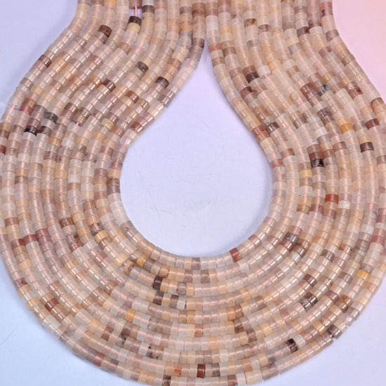 Lavender Quartz Smooth Heishi Disc Beads, hole approximately 1.0mm
