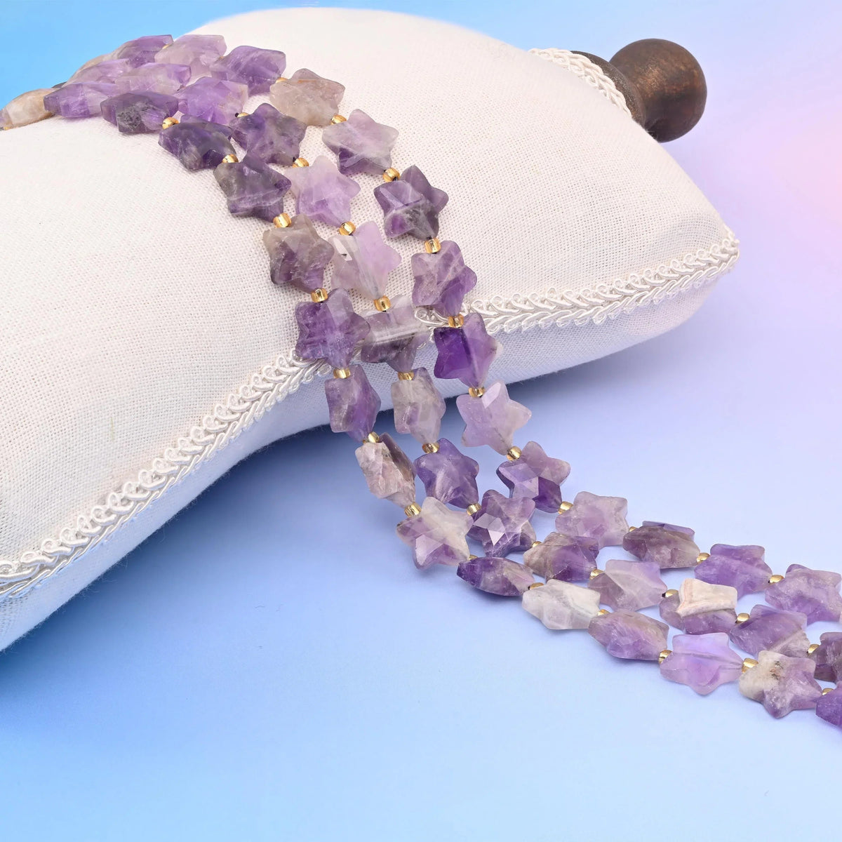 Amethyst Faceted Five Pointed Star Beads 14mm