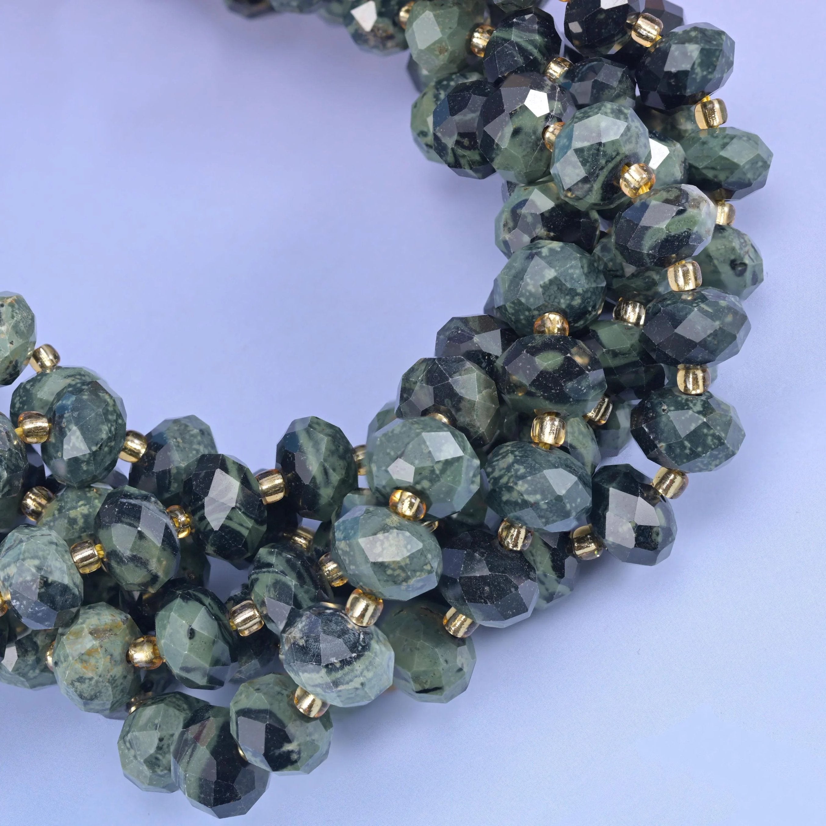 Natural Kambaba Jasper faceted rondelle beads for jewelry making