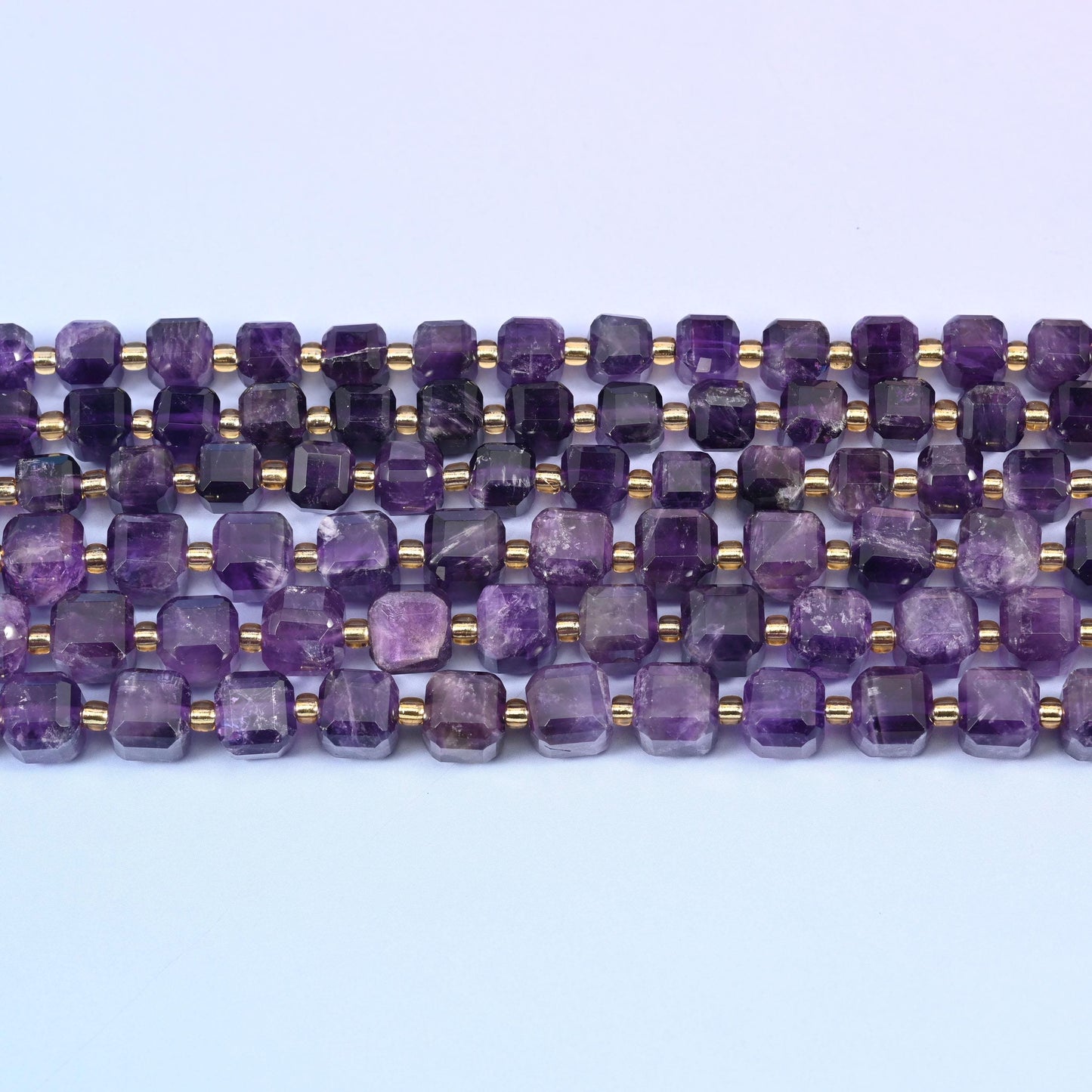 Dark Amethyst beads in deep grape purple with lilac veining
