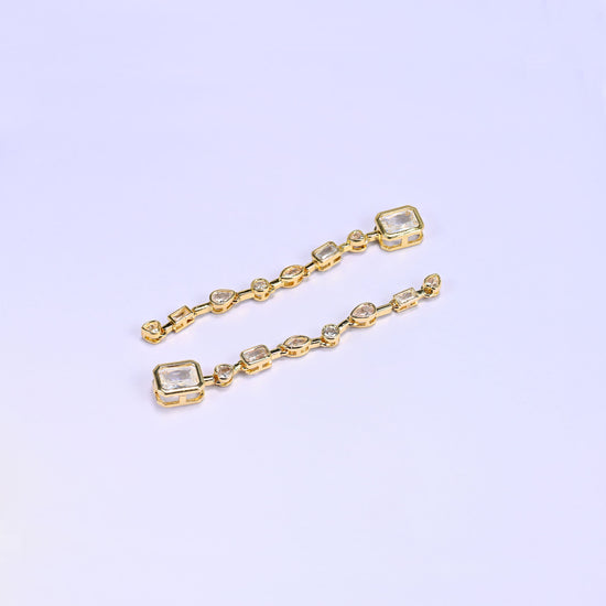 Clear Rectangle Multicolor Zircon Pendants: 18K Gold Filled Charms, Jewelry Making Supply