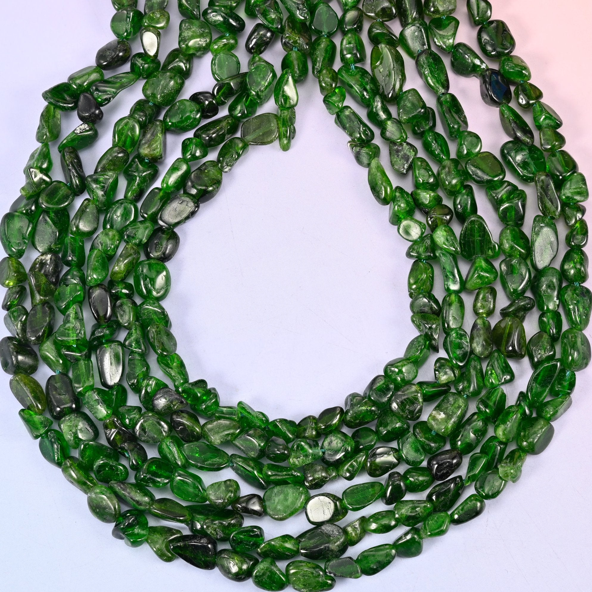 Chrome Diopside Pebble Nugget Beads 6-8mm 8-10mm Jewelry Making 15.5" Strand