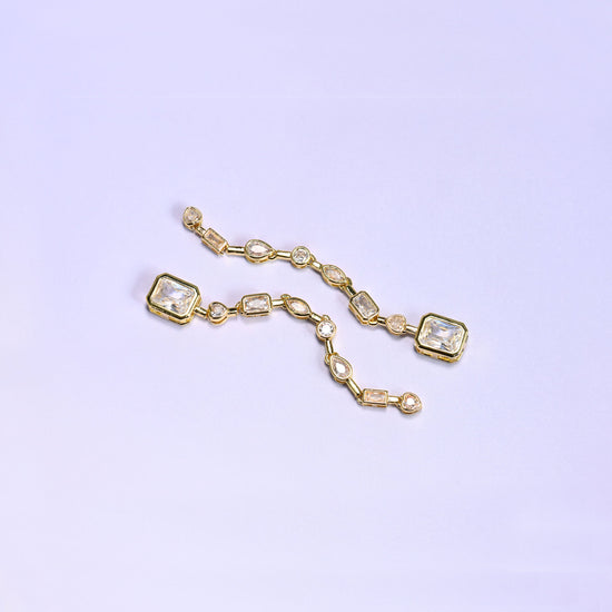 Clear Rectangle Multicolor Zircon Pendants: 18K Gold Filled Charms, Jewelry Making Supply
