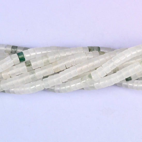 Tianshan Jade Smooth Heishi Disc Beads, sold per 15.5 inch strand