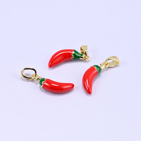 Chili Pepper Charm Pendant, sold individually, 1 piece per order