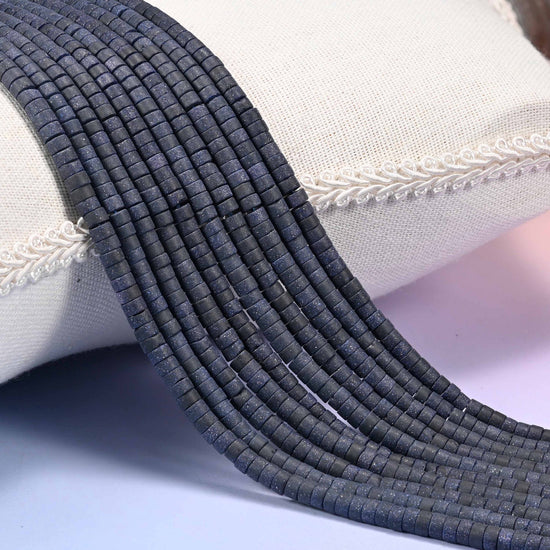 Matte Blue Sandstone Heishi Disc Beads