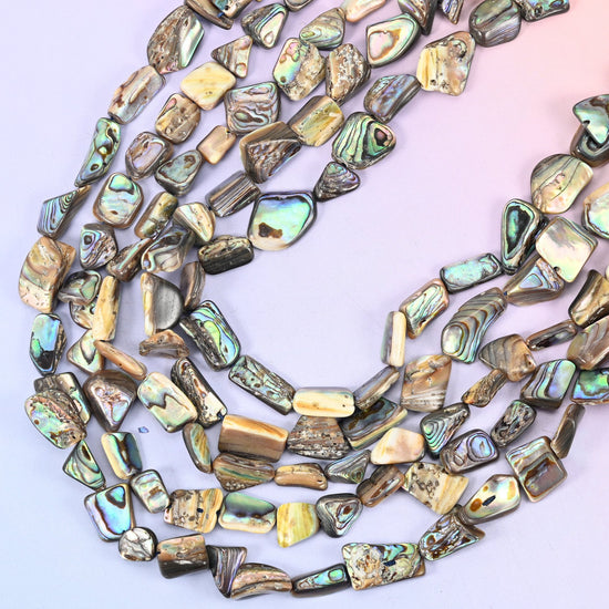 Abalone Shell Freeform Beads, 15 inch strand