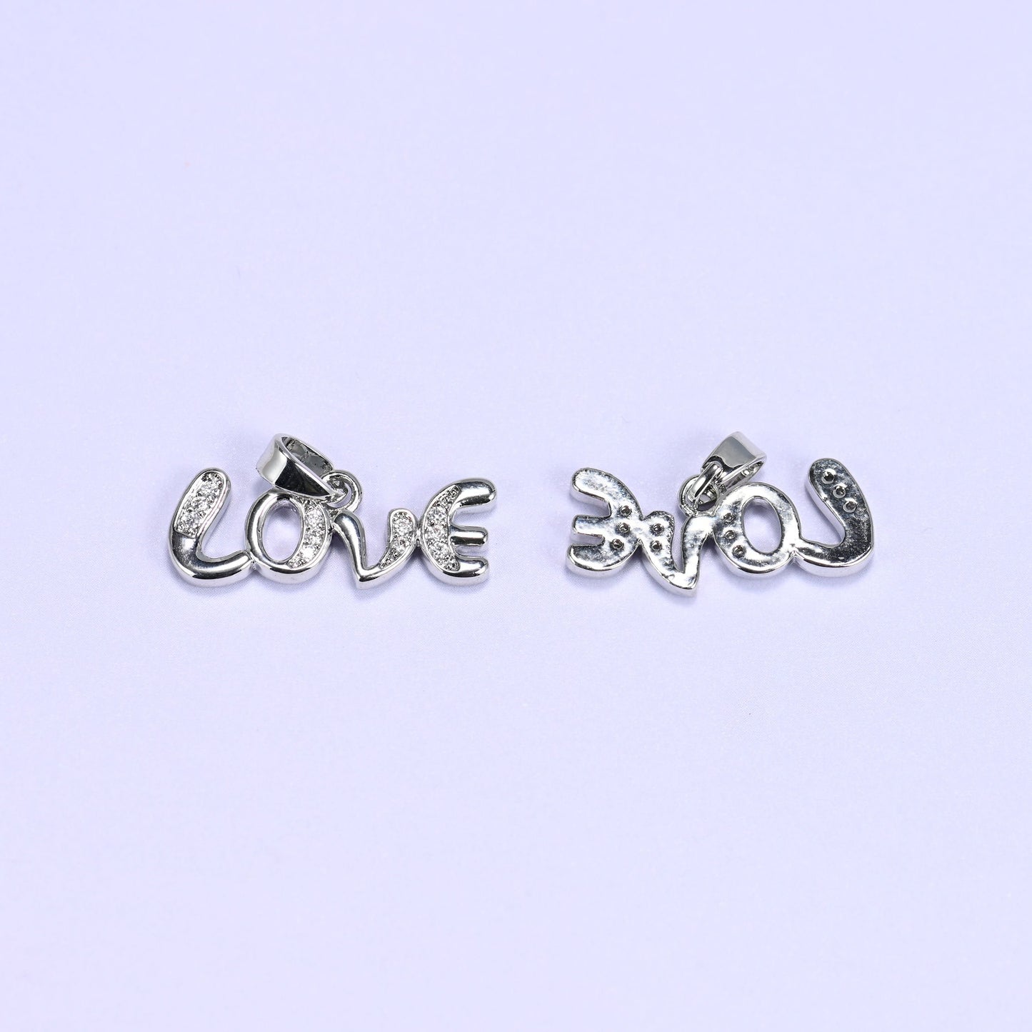 Love Letter Zircon Charms, bail approx 5.58mm x 2.50mm