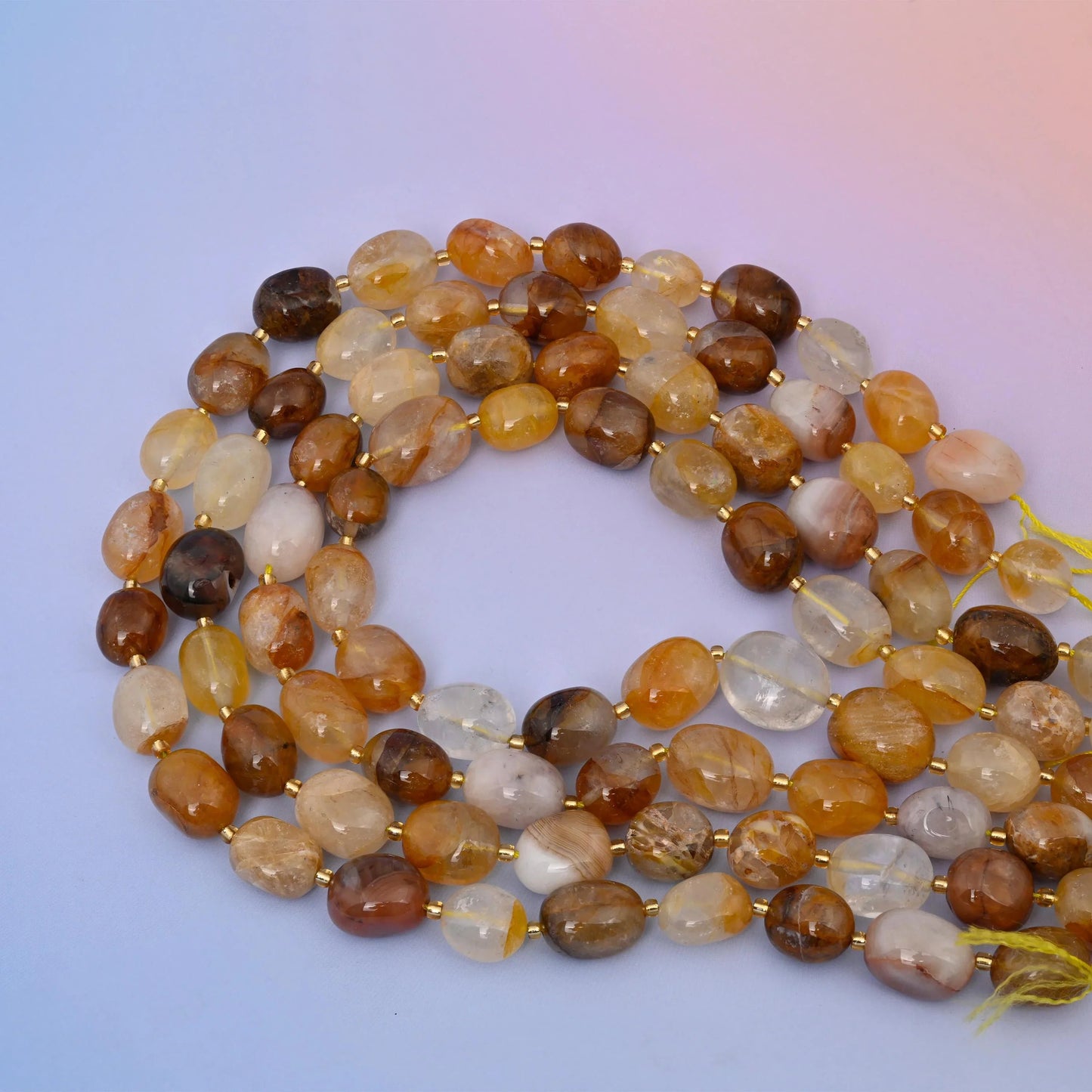 Golden Healer Quartz shifting from clear and milky white to caramel brown.